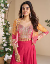 Sayuri Moon: Elegant Chinon Silk & Georgette Western Wear Outfit 10045